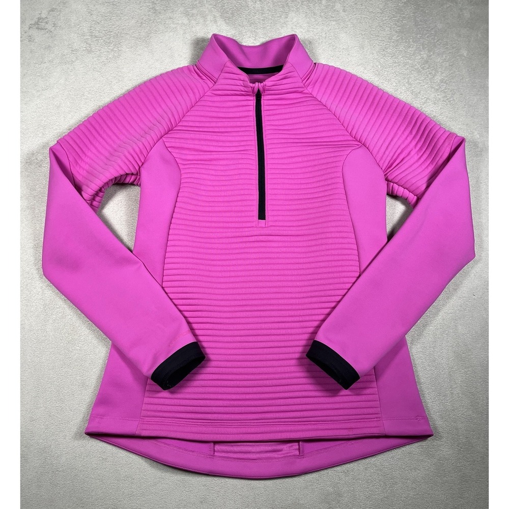 Under Armour Womens Size Small Pink ColdGear Storm Ribbed Half Zip Pullover